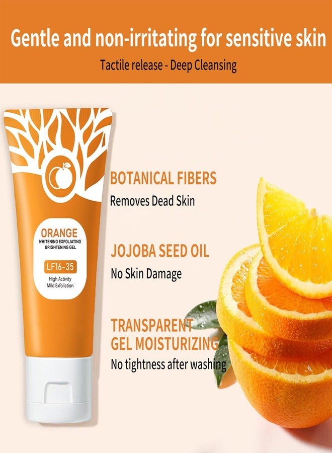 Ezyuanchly Orange Exfoliating Gel, Moisturizer Face Body Scrub Gel,Deep Cleansing Moisturizing Facial Exfoliator,Natural Orange Peeling Gel Face Scrub (2PCS) - Image 2