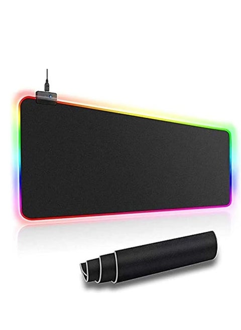 POINT Mousepad luminous RGB XL size - Large mouse and keyboard pad for games and work - Soft, anti-slip texture - Water and dust resistant - 13 lighting modes - Braided cable, 1.8 meters long