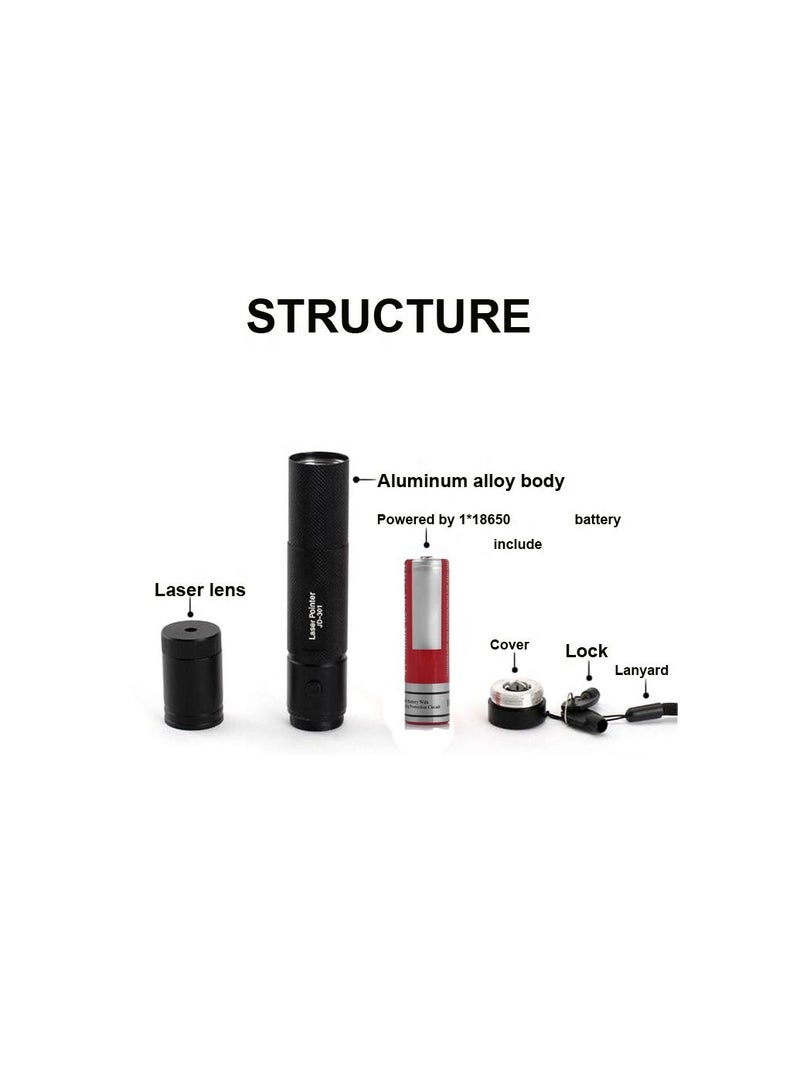 مؤشر ليزر قابل للتعديل بؤري مقاوم للماء 1 قطعة، لعبة مؤشر ليزر للحيوانات الأليفة، قلم عرض صوتي، مؤشر فلكي، مناسب للصيد، اجتماعات المكتب، مع بطارية وشاحن - Image 2