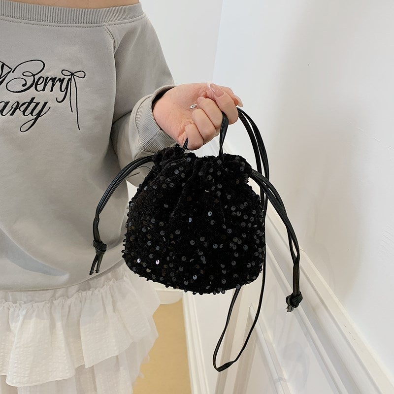Niche Sequin Satchel Bucket Bag For Women 2025 Spring And Fashion Shoulder Bag Satchel Crossbody Bag For Women - Image 5