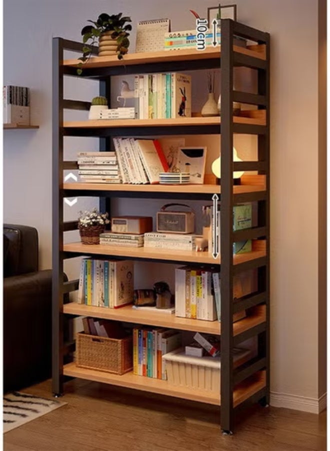 زي سي إم - هابي رف كتب عصري متعدد الوظائف، 6 طبقات، بتصميم جداري وأرضي، 80 سم - Image 1