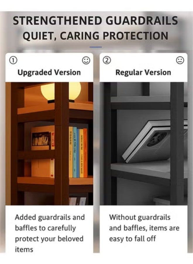 زي سي إم - هابي رف كتب عصري متعدد الوظائف، 6 طبقات، بتصميم جداري وأرضي، 80 سم - Image 3