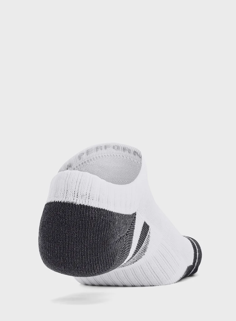 UNDER ARMOUR Unisex Performance Cotton No Show Socks (Pack of 3)