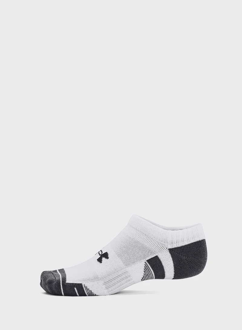 UNDER ARMOUR Unisex Performance Cotton No Show Socks (Pack of 3)