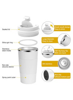 LA' PRECIOUS 510ml Travel Mug Reusable Insulated Coffee Cup Vacuum Insulation Stainless Steel Thermal Coffee Mug for Hot Cold Drinks  - Image 2