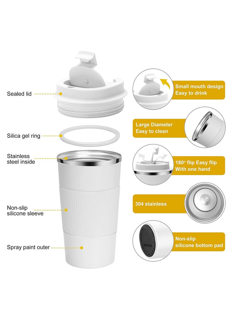LA' PRECIOUS 510ml Travel Mug Reusable Insulated Coffee Cup Vacuum Insulation Stainless Steel Thermal Coffee Mug for Hot Cold Drinks  - Image 2
