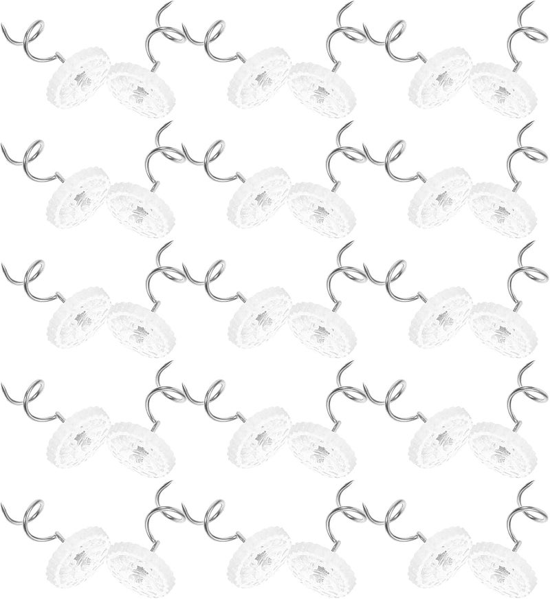 50pcs Stainless Steel Spiral Upholstery Tacks for Bedskirts and Sofa Covers, Head Decorative Twist Nails for Indoor Furniture Fastening and Home Fabric Securing - Image 1
