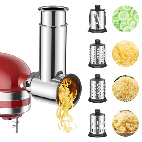 InnoMoon Meat Grinder & Stainless Steel Slicer Shredder Attachment for KitchenAid Stand Mixer, Includes Metal Food Grinder Attachment with Sausage Stuffer Tubes and Salad Machine Accessory by InnoMoon - Image 4