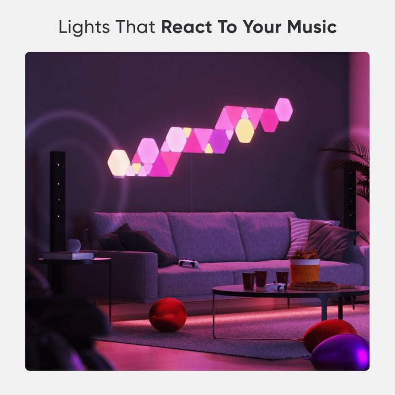 نانوليف حزمة توسعة مثلثات Nanoleaf Shapes - نظام ألواح LED ذكي بتقنية WiFi مع مرئيات موسيقية، ديكور فوري للجدران، للاستخدام المنزلي أو المكتبي، أكثر من 16 مليون لون، استهلاك منخفض للطاقة - أبيض - 3 عبوات 0001Tw-3Pk - Image 4