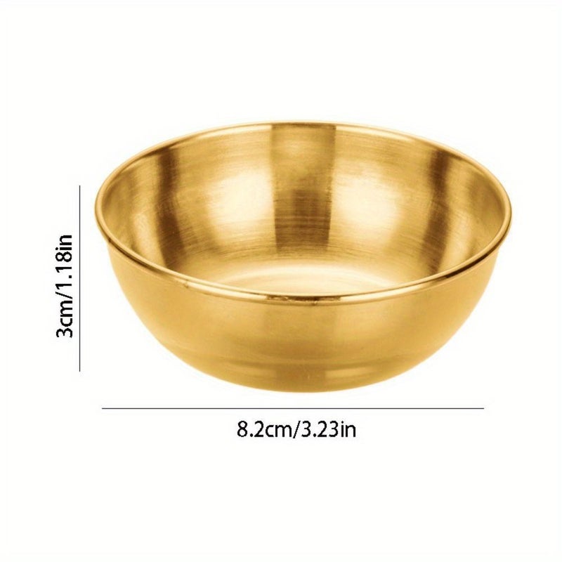 Golden Stainless Steel Dip Sauce Dish Deepened Salad Bowls Set 2 Pcs - Image 3