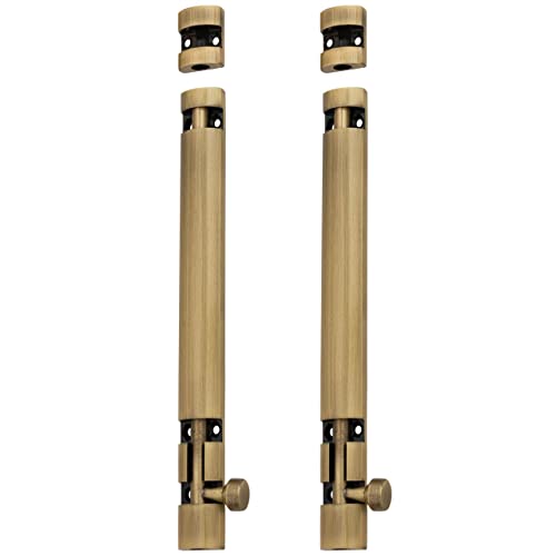 Atom 2 Pack, 12 inch Aluminum Tower Bolt | Brass Antique Finish | Home and Offices Doors and Windows Tower Bolt, TB002 - Image 1