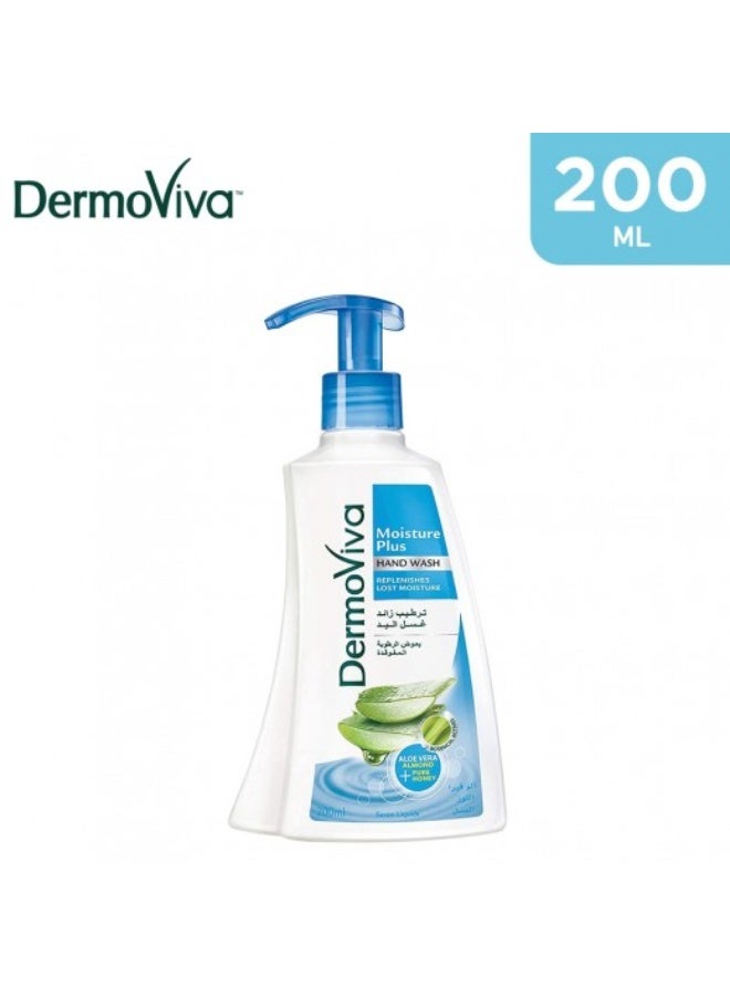 Dermoviva Moisturising Plus Hand Wash with Aloe Vera, 200ml, 3-Pack - Image 2