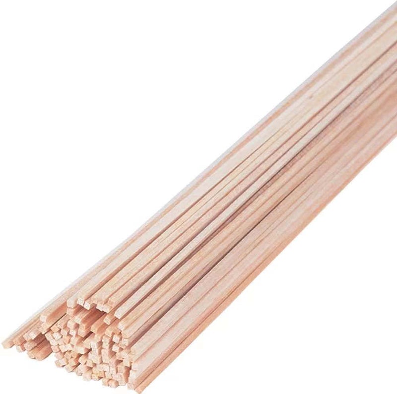 Craftiff Balsa Wood Sticks 1/8 Inch Square Dowels Rod Strips 12" Long - Pack of 50 by Craftiff - Image 1