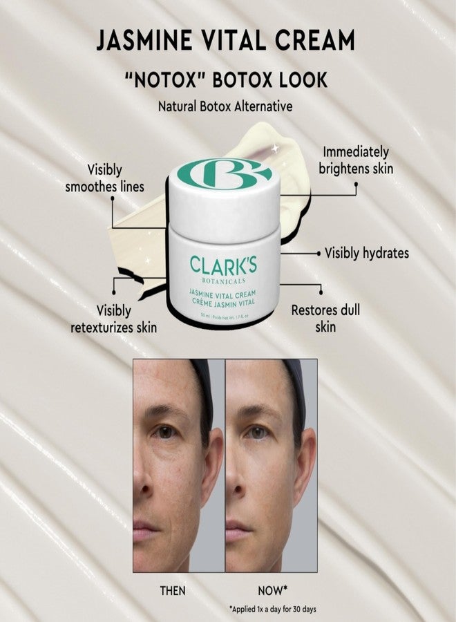 Clark's Botanicals Jasmine Vital Healing Cream: Face Cream with Niacinamide, Algae, Calendula & Calming Jasmine, Smooth & Revitalize Stressed, 1.7 Oz - Image 2