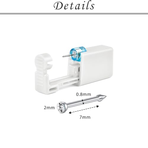 TOKRING Nose Piercing Kit 2 Packs Self Piercing Gun with Silver Gold Nose Rings Studs Disposable Safety Piercing Kit - Image 3