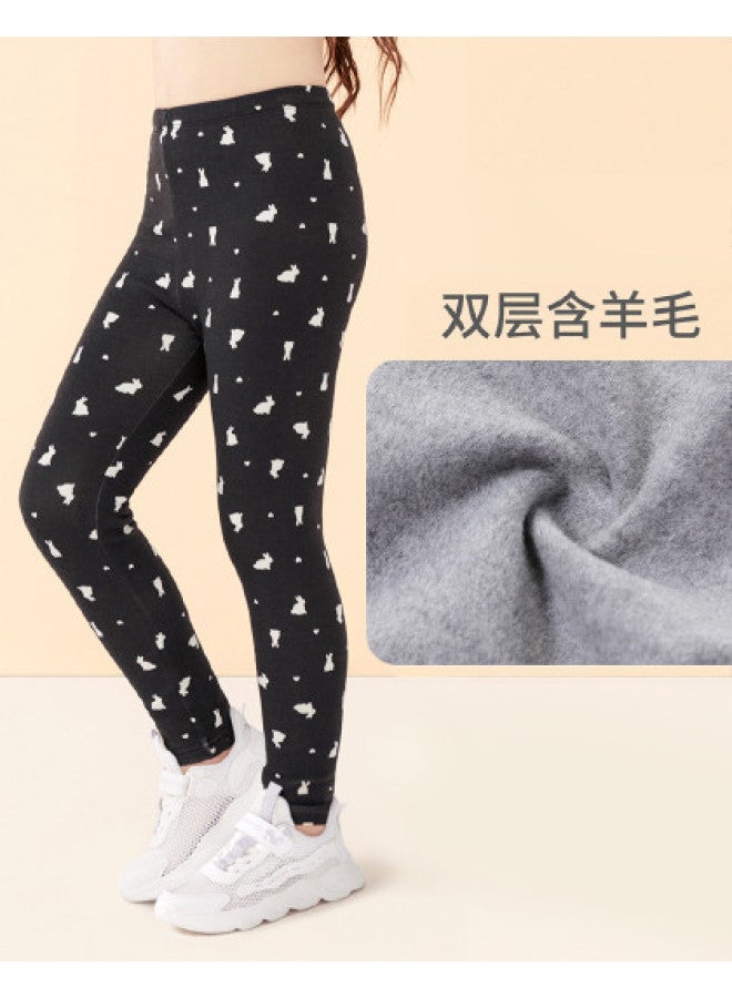 Long time companion double-layer Thickened Girls' School Pants, Wearable As Outerwear For Warmth - Image 1