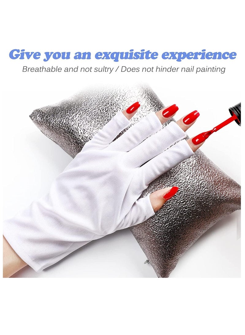SOLARAE Nail Gloves Uv Protection Gel Manicures Glove Sunblock UV Shield Protection Fingerless Protection Gloves for Manicures for UV Light Lamp Manicure Dryer 2 Pairs - Image 4