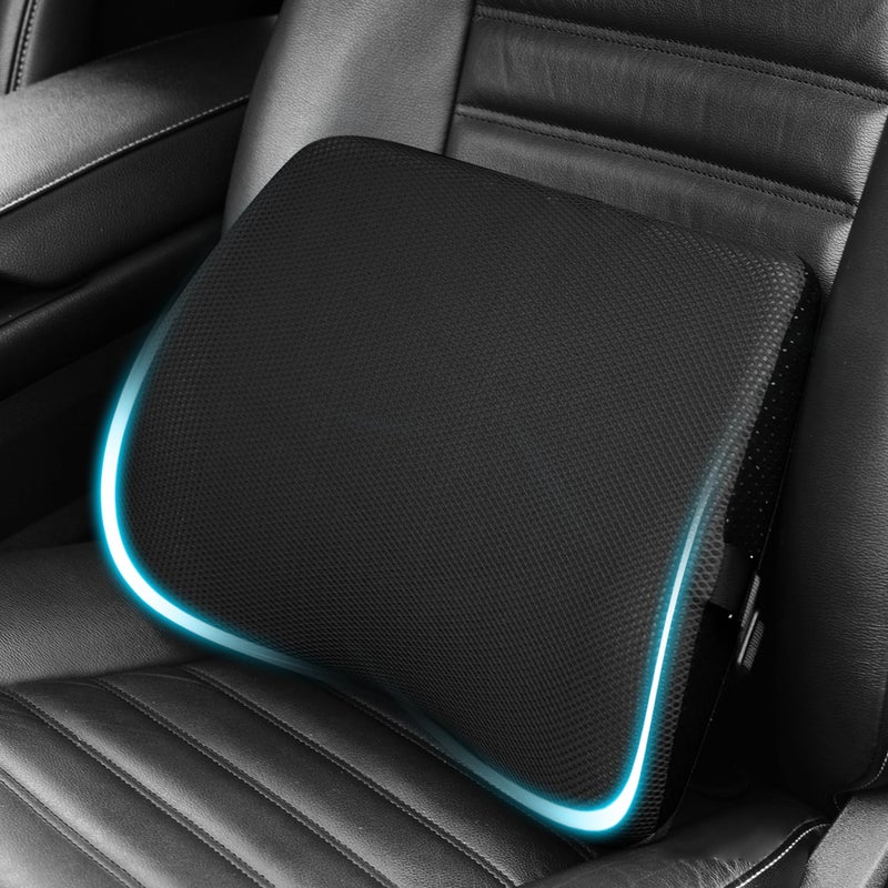 TISHIJIE Lumbar Support Pillow for Car, Lower Back Support for Driving Seat Memory Foam Lumbar Pillow for Office Chair - Back Pain Relief for Car Seat, Wheelchair (Black) - Image 1