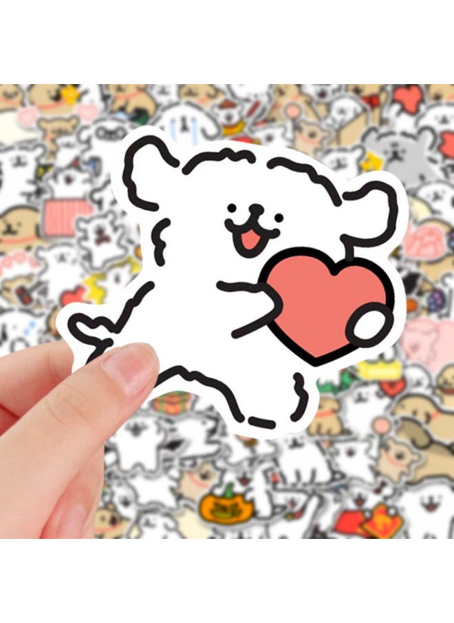 Generic - 200 Cute Cartoon Malzis Line Puppy Expression Bag Waterproof Sticker DIY Computer Tablet Phone Case-Color:Upgrade: Sticker Special Storage Box Line Dog-Upgrade Set - Image 1