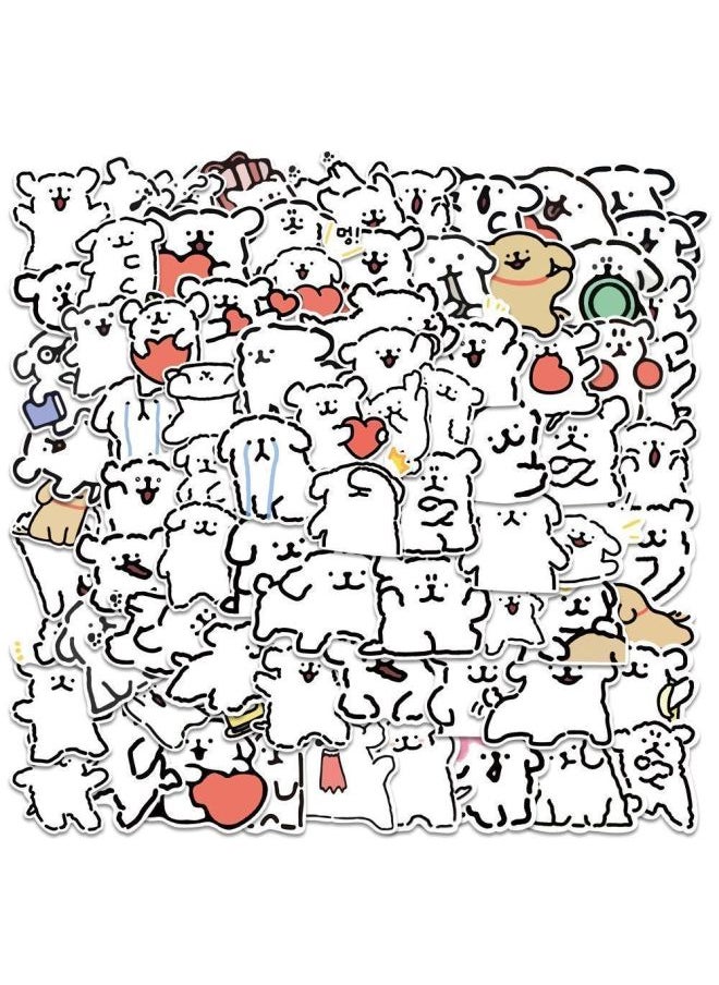 Generic - 200 Cute Cartoon Malzis Line Puppy Expression Bag Waterproof Sticker DIY Computer Tablet Phone Case-Color:Upgrade: Sticker Special Storage Box Line Dog-Upgrade Set - Image 1