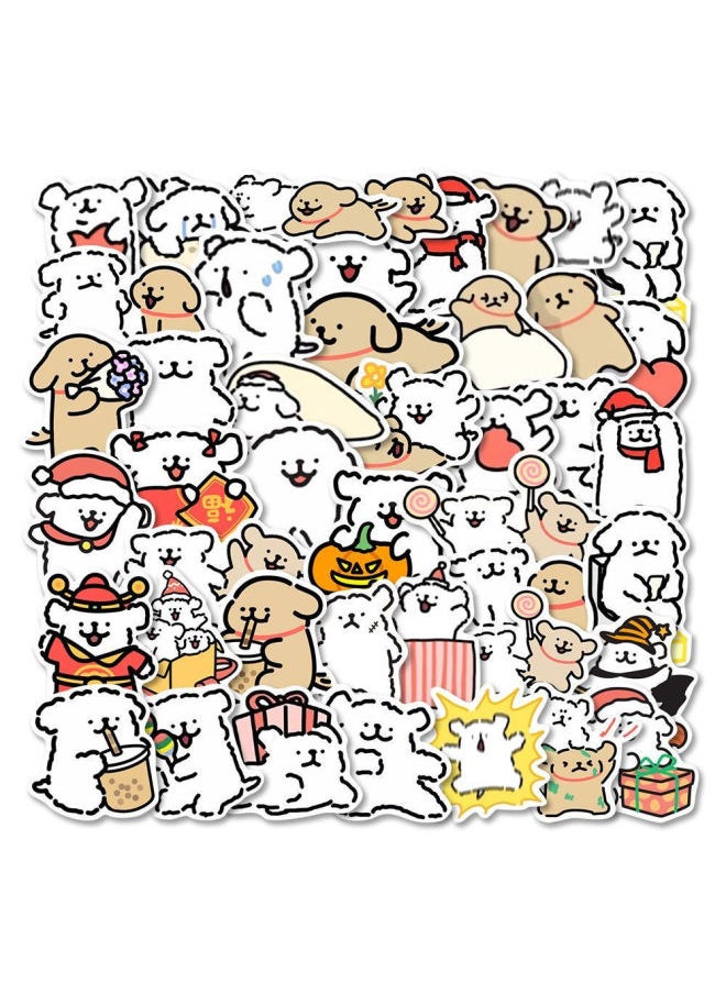 Generic - 200 Cute Cartoon Malzis Line Puppy Expression Bag Waterproof Sticker DIY Computer Tablet Phone Case-Color:Upgrade: Sticker Special Storage Box Line Dog-Upgrade Set - Image 1