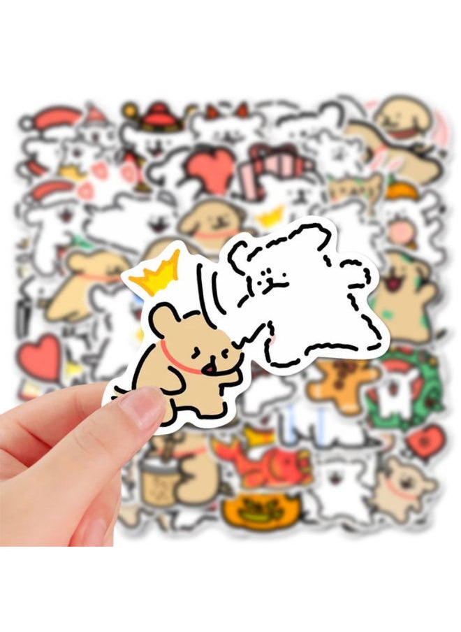Generic - 200 Cute Cartoon Malzis Line Puppy Expression Bag Waterproof Sticker DIY Computer Tablet Phone Case-Color:Upgrade: Sticker Special Storage Box Line Dog-Upgrade Set - Image 1