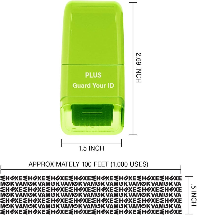 Plus Guard Your ID Identity Protection Stamp Roller, Green, IS-520CM - Image 2
