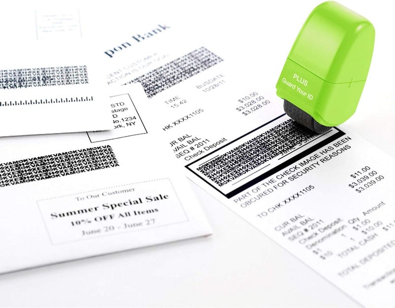 Plus Guard Your ID Identity Protection Stamp Roller, Green, IS-520CM - Image 4