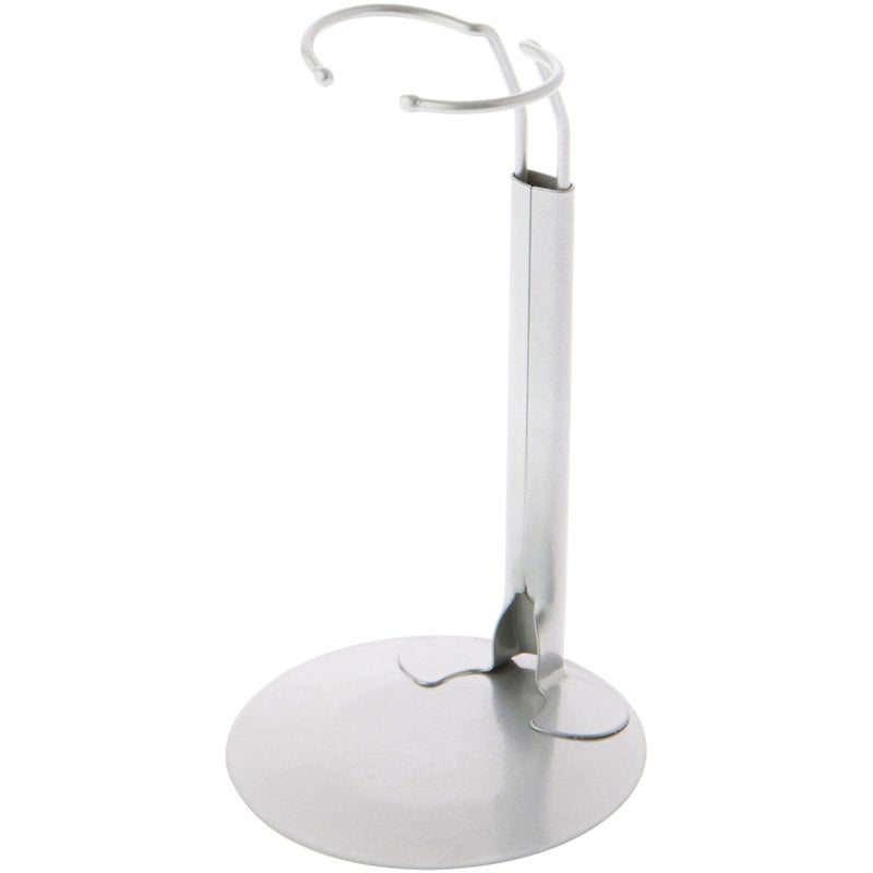 Plymor DSP60S Silver Adjustable Doll Stand fits 10 11 12 13 and 14 inch Dolls or Action Figures Waist is 2  25 Wide 55  7 Around