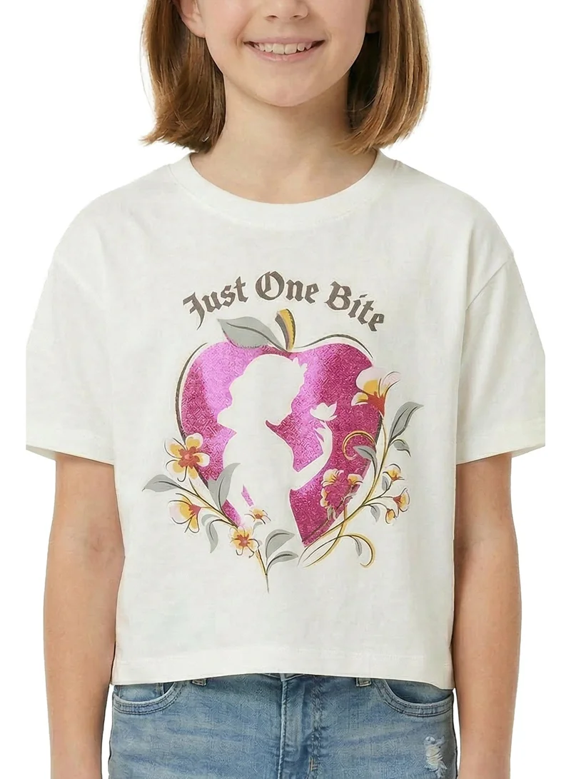 Teen Girls Snow White “Just One Bite” Printed Crop T-Shirt