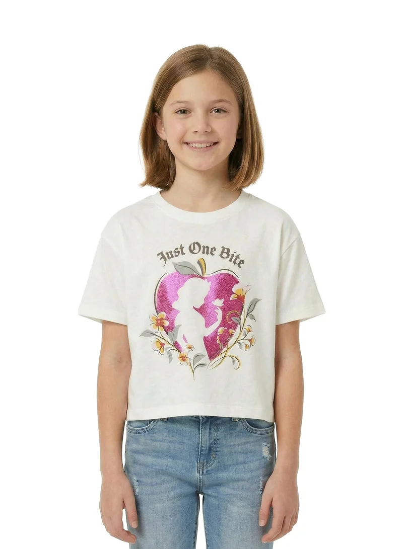 Disney  Teen Girls Snow White “Just One Bite” Printed Crop T-Shirt for Women | Best Price UAE