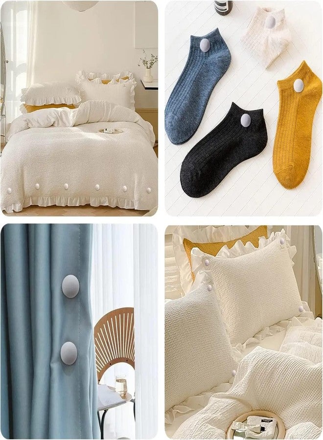 FLOXIT Quilt Holder Duvet Cover Clips, Mushroom Round Fixing Clips With Buttons (Grey, 12) - Image 5