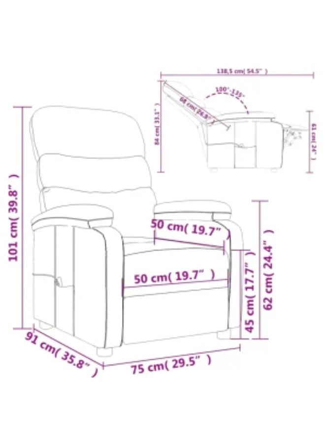 vidaXL Massage Chair: vidaXL Luxury Massage Recliner Chair – Ergonomic Design with Multi-Point Massage – Premium Taupe Fabric - Image 5