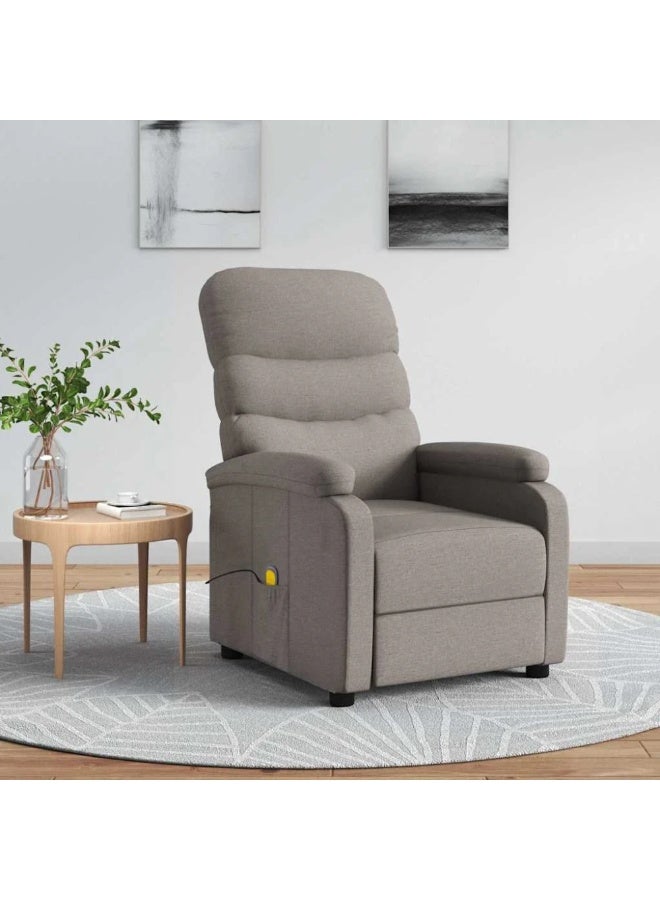 vidaXL Massage Chair: vidaXL Luxury Massage Recliner Chair – Ergonomic Design with Multi-Point Massage – Premium Taupe Fabric - Image 1