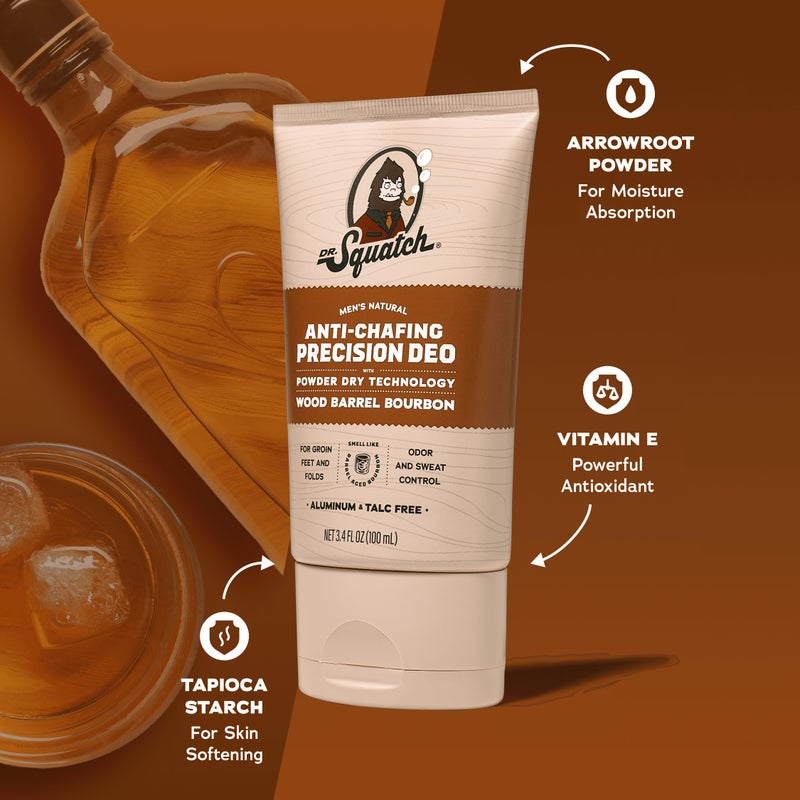 Dr. Squatch Whole Body Deodorant for Men - Odor + Sweat Control - Aluminum + Talc Free - Natural Ingredients - Dermatologist-Tested for All Skin Types - Wood Barrel Bourbon (3.4 fl oz, 2-Pack) - Image 3
