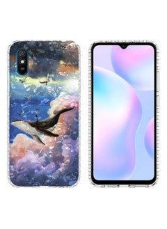 HuHa Case Cover For Xiaomi Redmi 9A / Redmi 9i India 2.0mm Airbag Shockproof TPU Phone Case Whale 