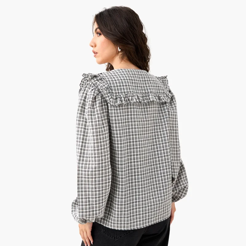Lee Cooper Lee Cooper Checked and Embellished Top