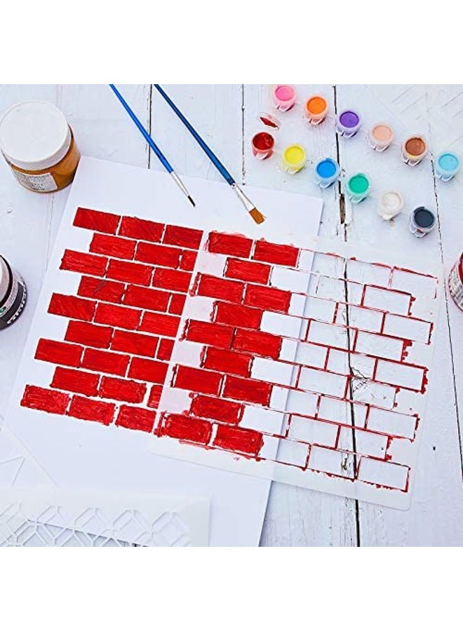 Outus 12 Sets Geometric Honeycomb Stencils Painting Art Templates Stencils for Scrapbooking Drawing Tracing DIY Furniture Wall Floor Decor (7.87 x 7.87 Inch) - Image 4