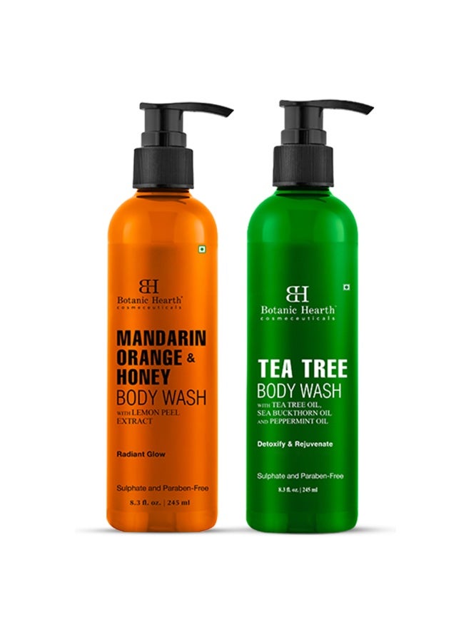 Combo of Tea Tree Body Wash 245 ML and Mandarin Orange & Honey Body Wash 245 ML