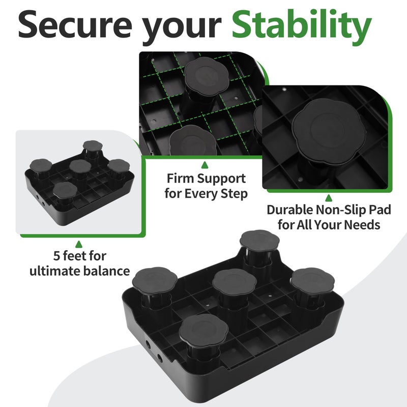 COOL-ANGLE Adjustable Step Stool for Adults & Seniors, 650LBS Heavy Duty Bed Step for High Beds, Non-Slip Wide Safety Platform, Portable Foot Stool Assist for Kitchen, Car SUV, Bathtub & Bedside, Grey - Image 3