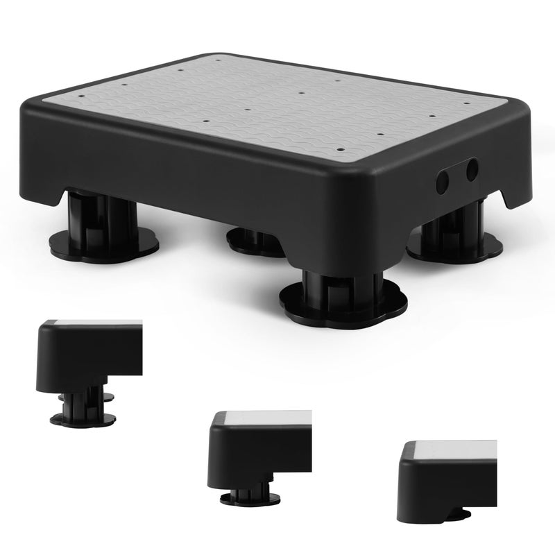 COOL-ANGLE Adjustable Step Stool for Adults & Seniors, 650LBS Heavy Duty Bed Step for High Beds, Non-Slip Wide Safety Platform, Portable Foot Stool Assist for Kitchen, Car SUV, Bathtub & Bedside, Grey - Image 1