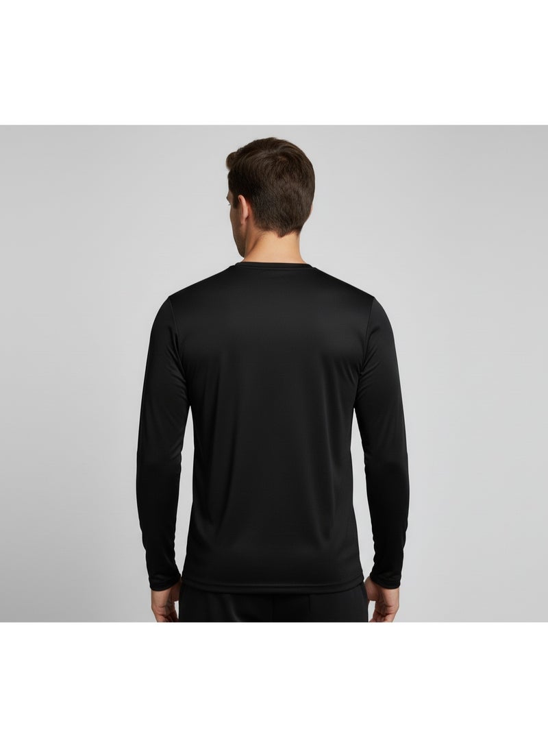 ملابس RSO تيشيرت RSO Outfits للرجال برقبة دائرية وأكمام طويلة من البوليستر باللون الأسود - Image 2