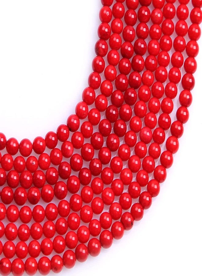 JOE FOREMAN 4mm Red Coral Round Beads for Jewelry Making Strand 15" Natural Stone Semi Precious Gemstone DIY Handmade Craft Supplies - Image 4