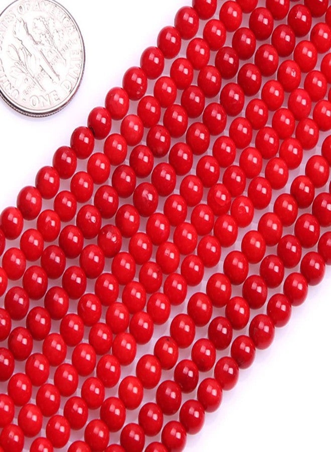 JOE FOREMAN 4mm Red Coral Round Beads for Jewelry Making Strand 15" Natural Stone Semi Precious Gemstone DIY Handmade Craft Supplies - Image 3