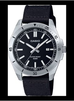 Casio Standard Analog Fabric Strap Black Dial Quartz MTP-B155C-1EV Men's Watch
