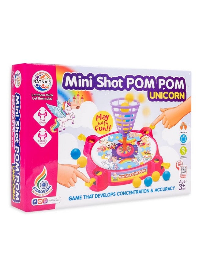 Ratna's Mini Shot Pom Pom Unicorn Printed Basket Ball Family Board Action Game to Play with Fun - Image 1