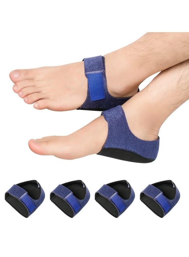 4 PCS Heel Protectors, Gel Heel Cups, Heel Cushion Support for Plantar Fasciitis, Heel Pain, Heel Pads Great for Aching Feet, Tendinitis, Bone spur, Cracked Heel Repair for Men and Women (Black/Blue) - Image 1