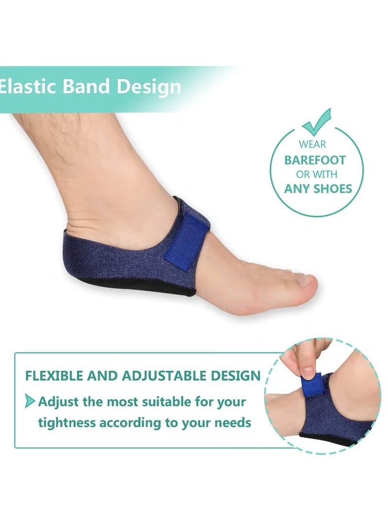 4 PCS Heel Protectors, Gel Heel Cups, Heel Cushion Support for Plantar Fasciitis, Heel Pain, Heel Pads Great for Aching Feet, Tendinitis, Bone spur, Cracked Heel Repair for Men and Women (Black/Blue) - Image 3