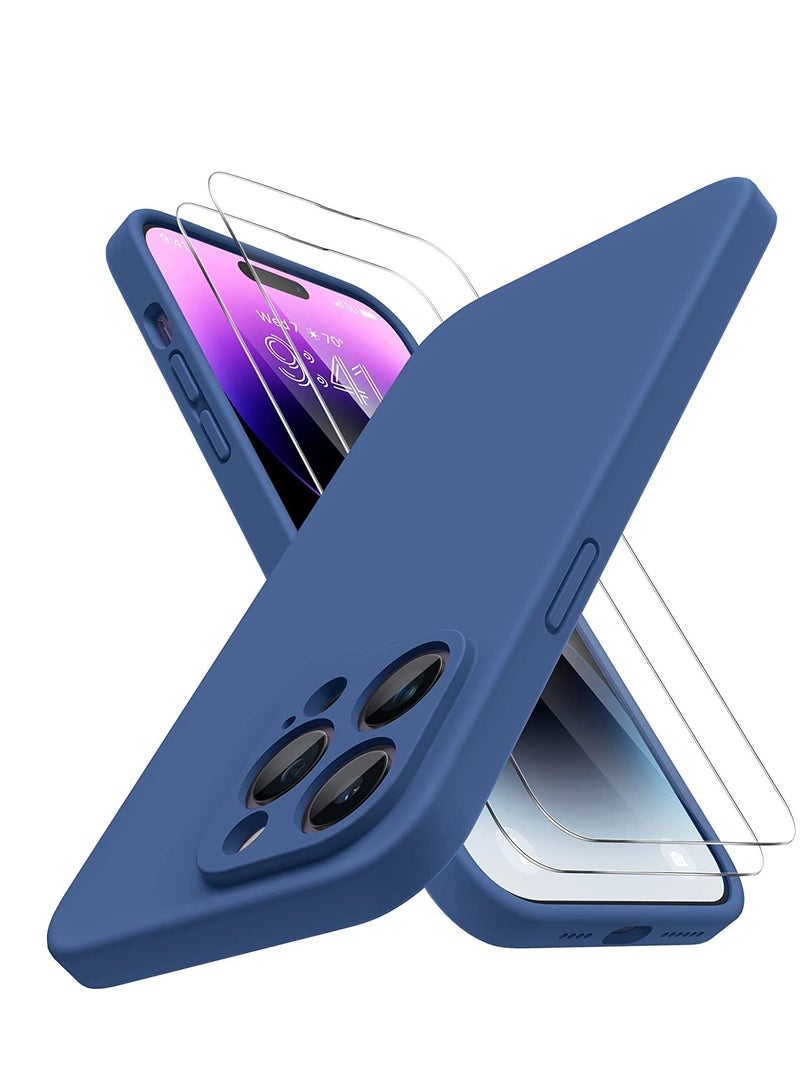 ELTRAZONE iPhone 14 Pro Max Case, with 2 Pack Screen Protectors,[Upgraded Enhanced Camera Protection],Shockproof Liquid Silicone Case with Microfiber Lining,6.7 inch - Image 1