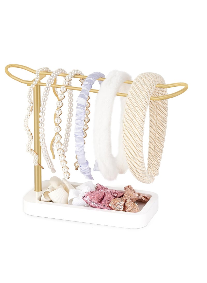 SYOSI حامل رباط الرأس من المعدن منظم لتخزين ملحقات الشعر ديكور غرفة النوم عرض لرباطات الشعر وأربطة المعصم للنساء والفتيات - Image 1